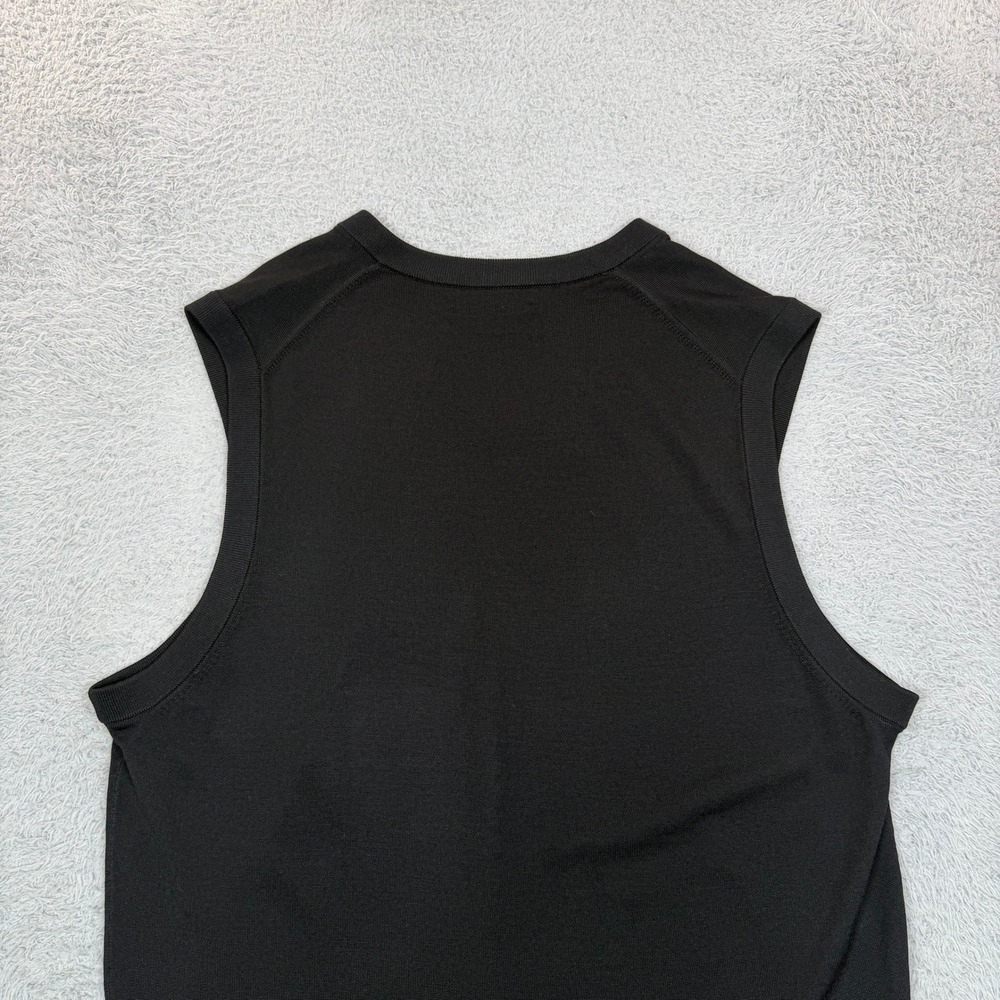 Brooks Brothers Brookstech Merino Wool V-Neck Sweater Vest Mens‎ L Black Solid - Picture 4 of 9